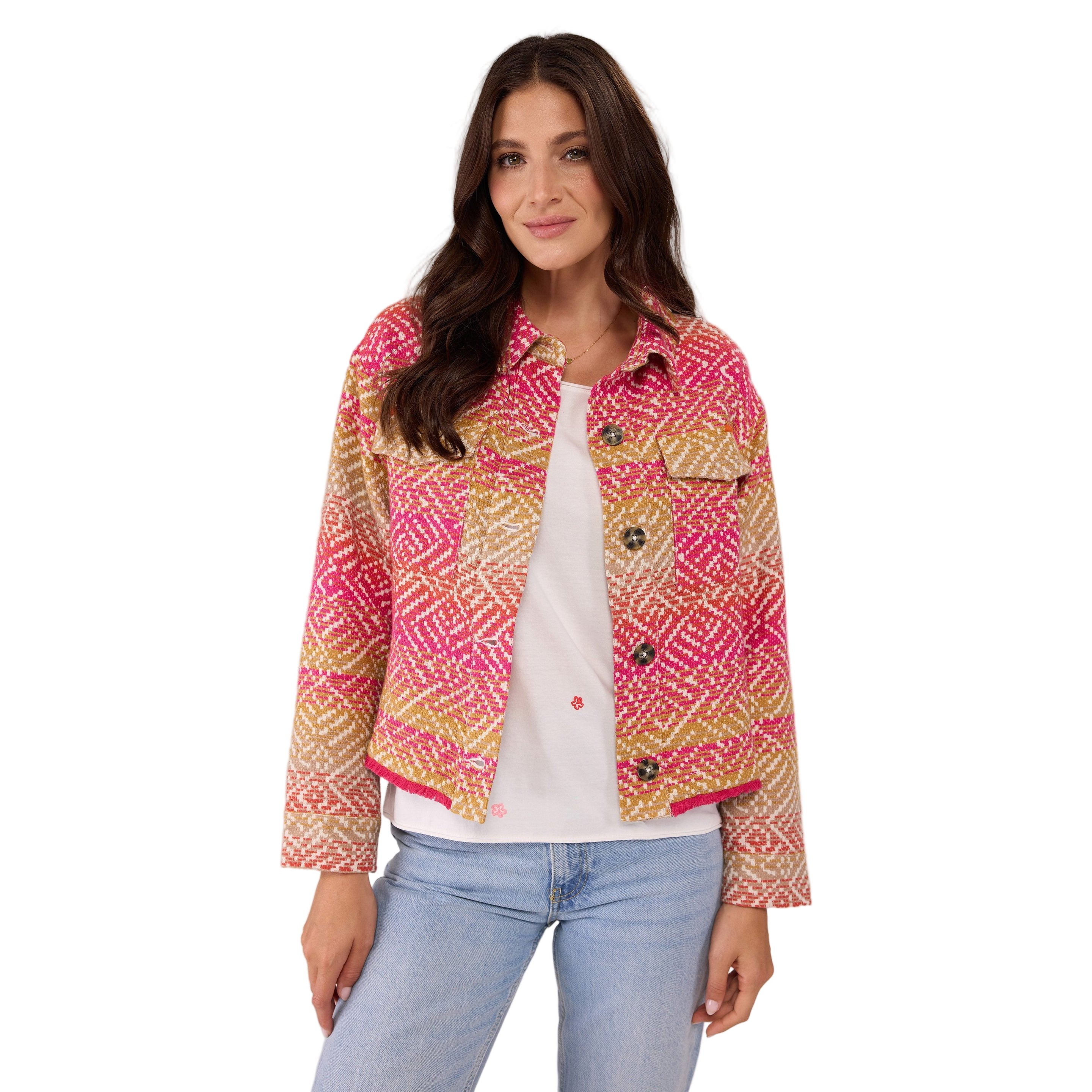 Lieblingsstück IDNAL Lightweight Orange Cotton Jacket with Flap Pockets
